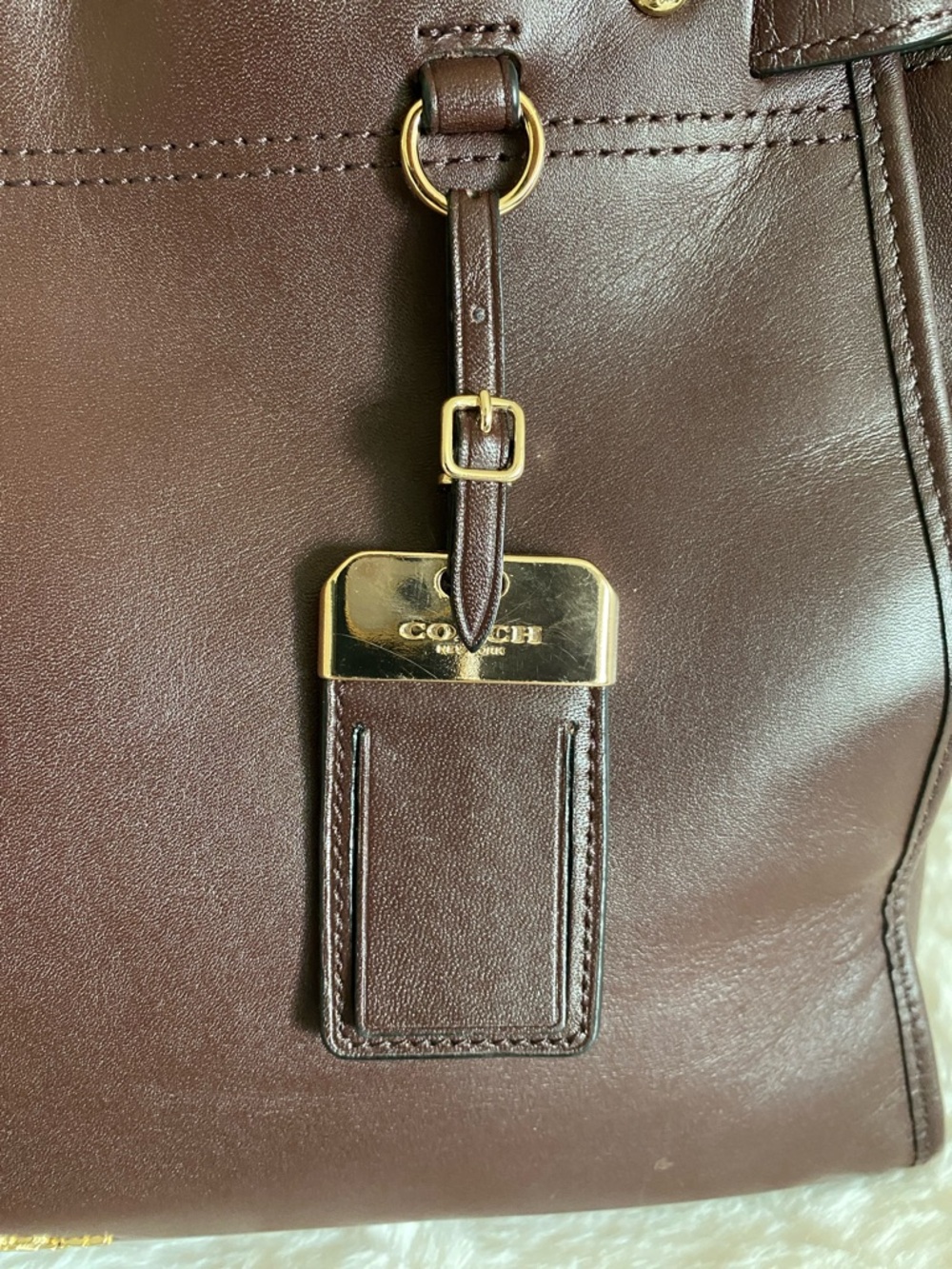COACH Gramercy Leather Satchel in Oxblood - Picture 4 of 16